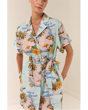 Palm Noosa Palm No Rey Dress Ld61 - Blue