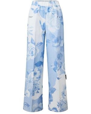 Off-White c/o Virgil Abloh Relaxed Cut Knitted Trousers - Blue