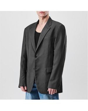 Maison Margiela Mohair Wool Long Sleeve Blazer - Black
