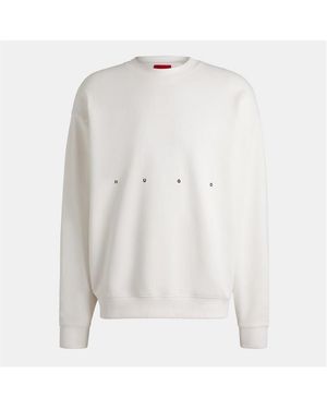 HUGO Cotton Crew Sweatshirt - White