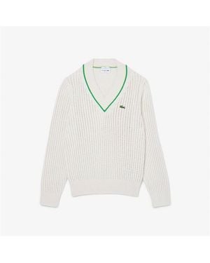 Lacoste Cricket Crew Neck Jumper - White