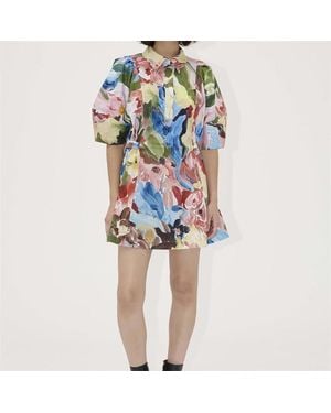 Stine Goya Structured Sleeve Mini Dress - Blue