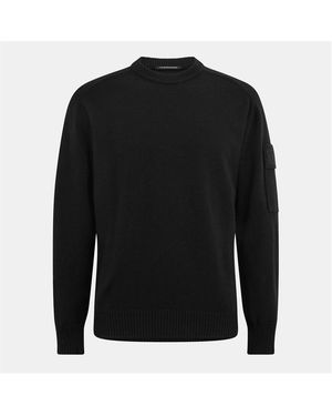 CP COMPANY METROPOLIS Crew-Neck Knitted Top - Black
