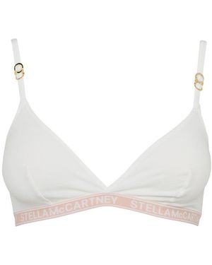 Stella McCartney Jacquard Logo Triangle Bra - White