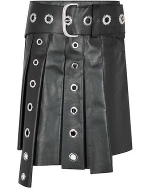 Off-White c/o Virgil Abloh High-Rise Leather Shorts - Black