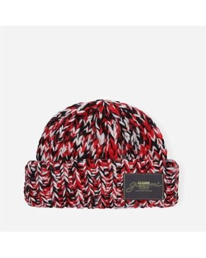 Ganni Knitted Beanie - Red