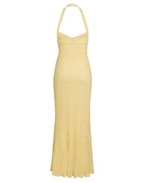 Bardot Mariko Halter Neck Cotton Fitted Midi Dress - Metallic