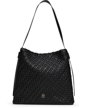 Tommy Hilfiger Woven Maxi Shoulder Bag - Black