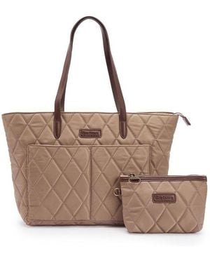 Barbour Quilted Tote Bag - Brown