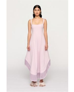 Clea Emine Fringe Long Maxi Dress - Pink