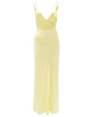 Bardot Capri Diamante Slip Slinky Dress - Yellow