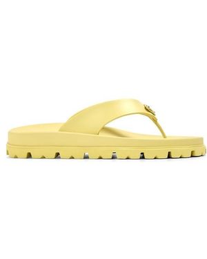 Prada Soft Cage Vinyl Thong Sandals - Yellow