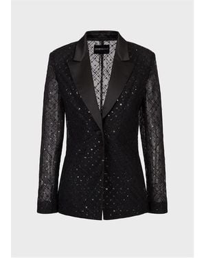 Emporio Armani Sequin Blazer - Black