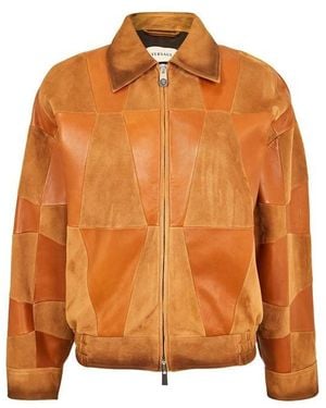Versace Diamond Leather Jacket - Orange