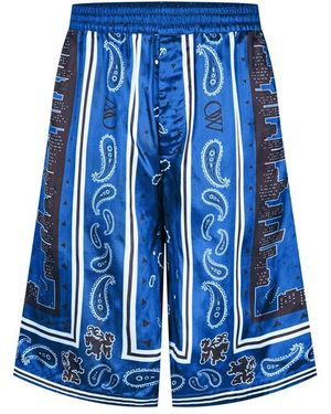 Off-White c/o Virgil Abloh Bandana Relaxed Fit Chino Shorts - Blue