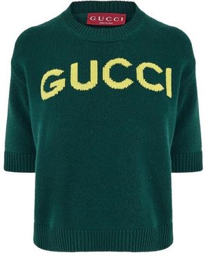 Gucci Intarsia Wool Top - Green