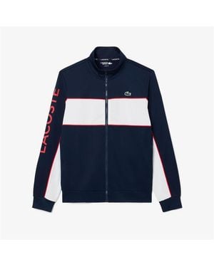 Lacoste Print Branding Zipped Tennis Sweatshirt - Blue