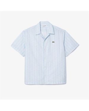 Lacoste Relaxed Fit Short Sleeve Shirt - Blue