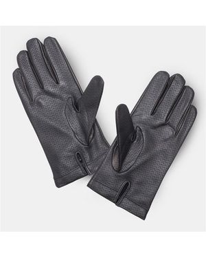 Emporio Armani Leather Gloves - Grey