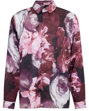 Ted Baker Biton Long-Sleeve Patterned Shirt - Purple