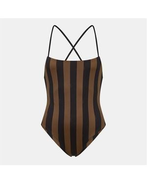 Fendi Scoop Neck Swimsuit - Brown