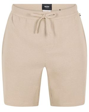 BOSS Bodywear Waffle Soft Texture Shorts - Natural