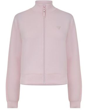 Guess New Allie Scuba Full Zip Sweatshirt - Pink