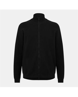 CP COMPANY METROPOLIS Zip-Through Knitted Top - Black