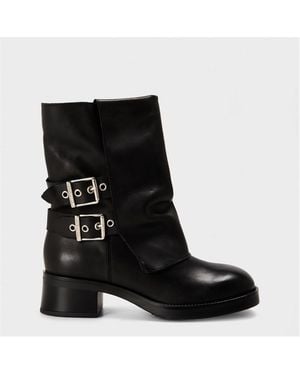Steve Madden Bonfire Trench Boots With Metallic Pattern - Black