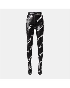 Balenciaga Sequinned Sock Boot Leggings - Black