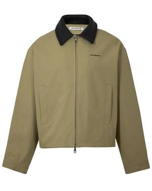 Cole Buxton Leather Collar Overshirt - Green