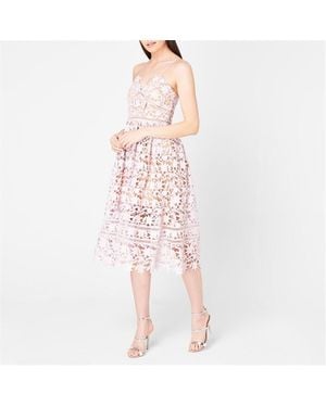 Self-Portrait Azalea Midi Dress - Pink