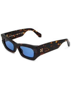 Off-White c/o Virgil Abloh Oeri147S Belleville Round Sunglasses - Blue