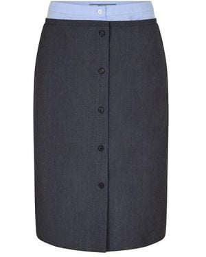 Prada Midi Skirt Ld64 - Blue