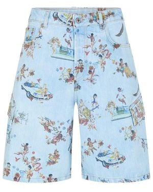 Off-White c/o Virgil Abloh Low Rise Denim Shorts - Blue