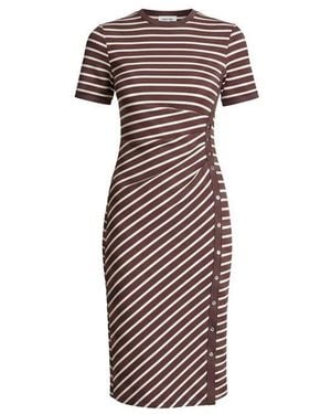 DKNY Rib Knitted T-Shirt Dress - Brown