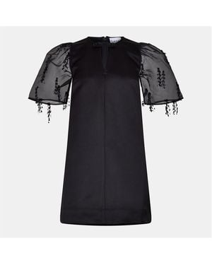 Ganni Organza Mini Dress - Black