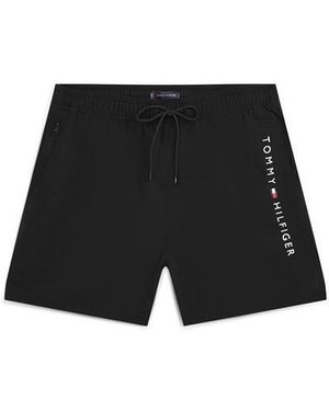 Tommy Hilfiger Original Logo Mid Swim Shorts - Black