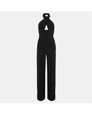 Norma Kamali Nk Halter Jumpsuit Ld54 - Black