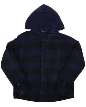Palm Angels Overshirt Hoodie - Blue