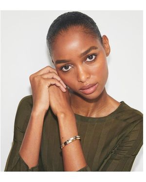 Tory Burch Miller Cuff Double-T Logo Bangle - Brown