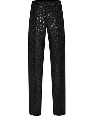 Versace Leopard-Print Trousers - Black