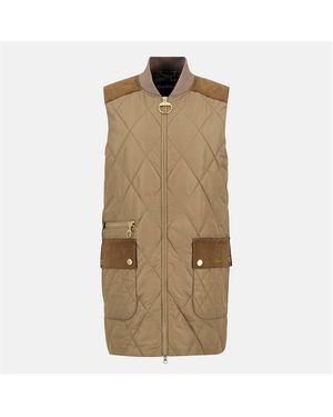 Barbour Lydia Diamond Quilted Sleeveless Gilet - Natural