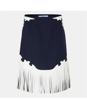 Prada Fringe Midi Skirt - Blue