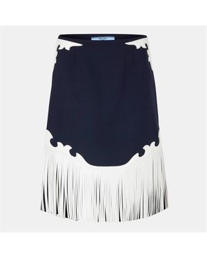 Prada Fringe Midi Skirt - Blue