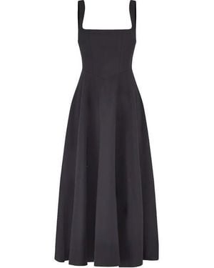 Odd Muse The Ultimate Muse High Waist Square Neck Midi Dress - Black