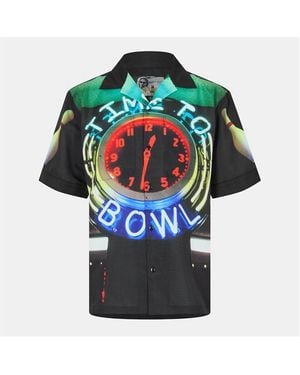 Pleasures Short-Sleeve Bowling Shirt - Blue