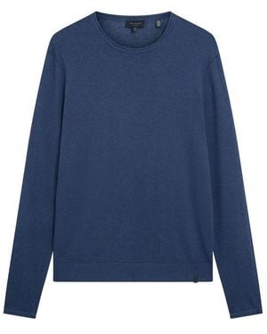 Ted Baker Linen Blend Crew Neck Jumper - Blue