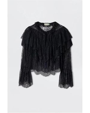 RIXO London Faryn Long Sleeve Blouse - Black