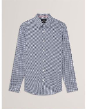 Ted Baker Long Sleeve Patterned Shirt - Blue